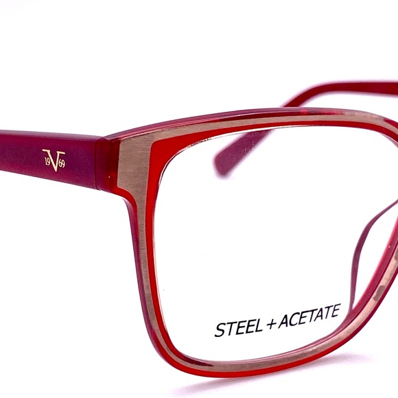 Versace 1969 Eyeglasses Acetate & Steel inRed & Matt Gold New from Optician’s - Picture 8 of 12